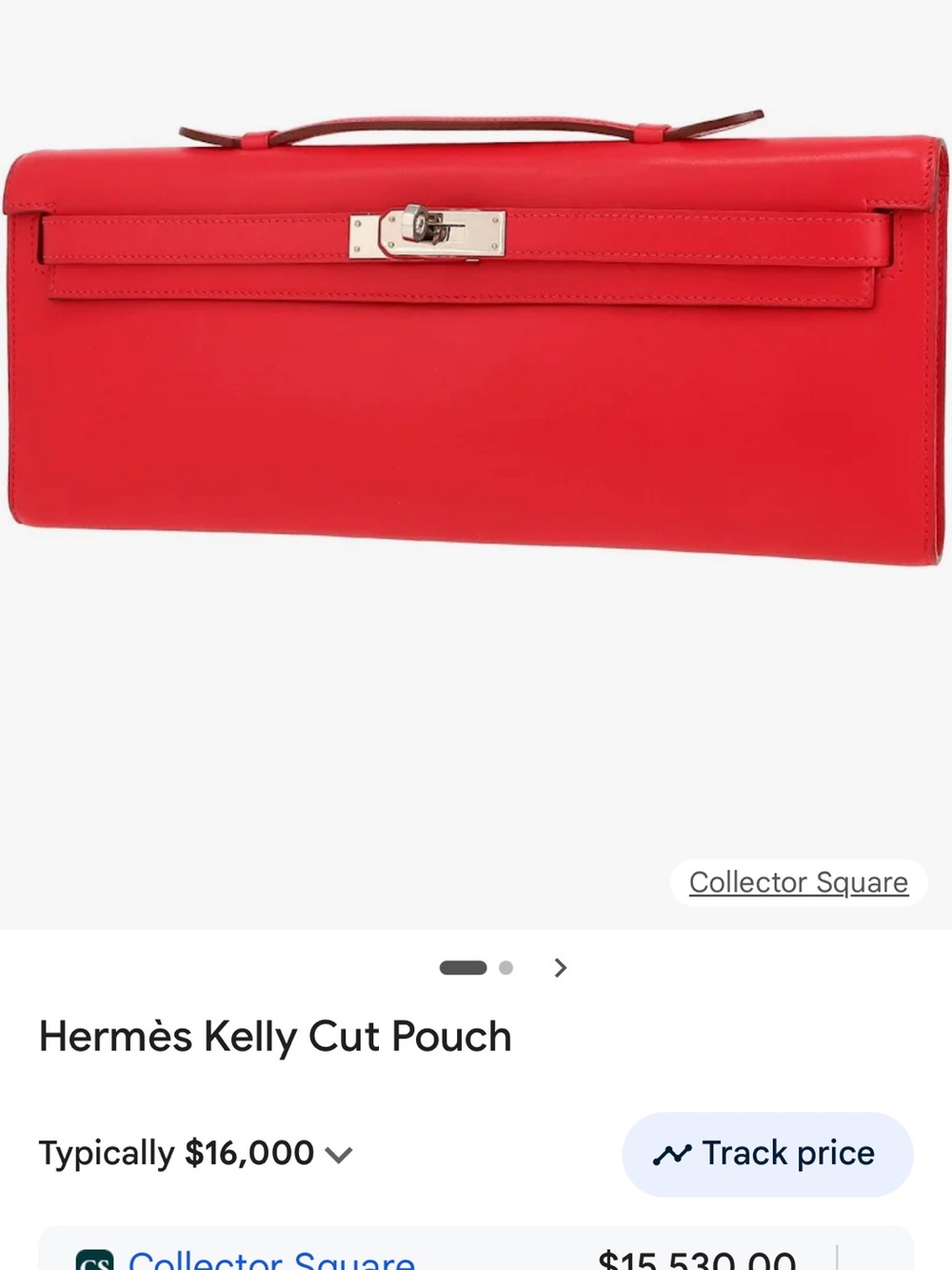 Hermès Red Kelly Cut Pouch Clutch